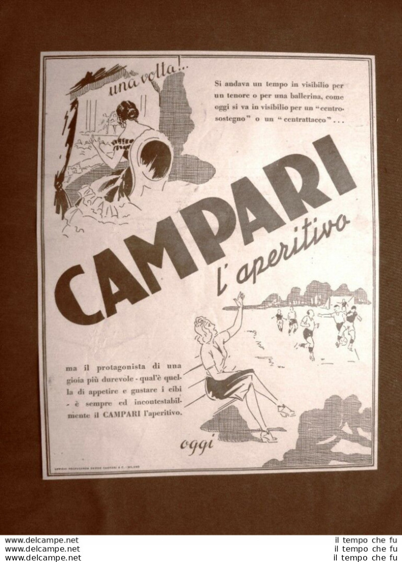 Pubblicità D'epoca Del 1940 Aperitivo Campari Una Volta E Oggi Il Visibilio - Autres & Non Classés