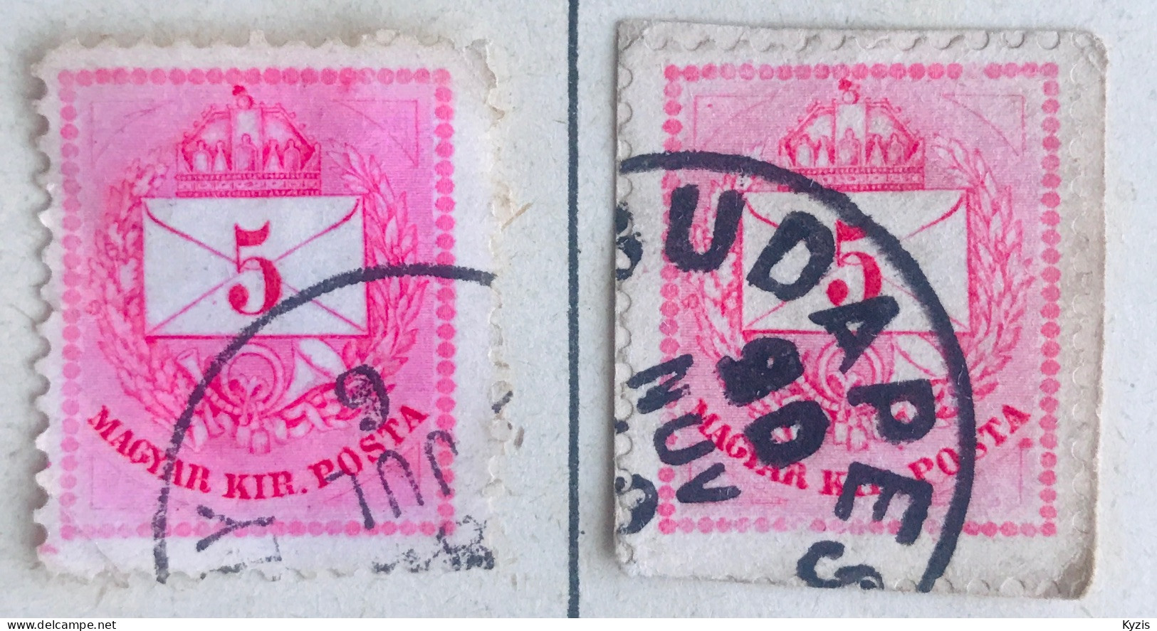 HONGRIE - PAIRE - Lettre, Couronne Et Cor Postal - 1874, DÉFAUT - Gebraucht