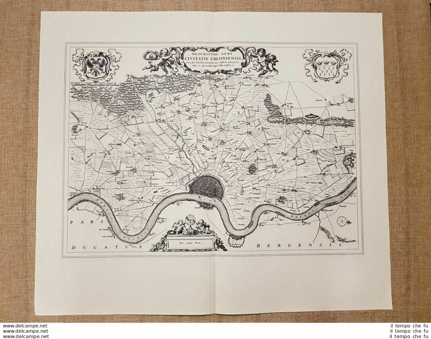 Carta Geografica Descriptio Agri Civitatis Coloniensis Anno 1667 Blaeu Ristampa - Cartes Géographiques