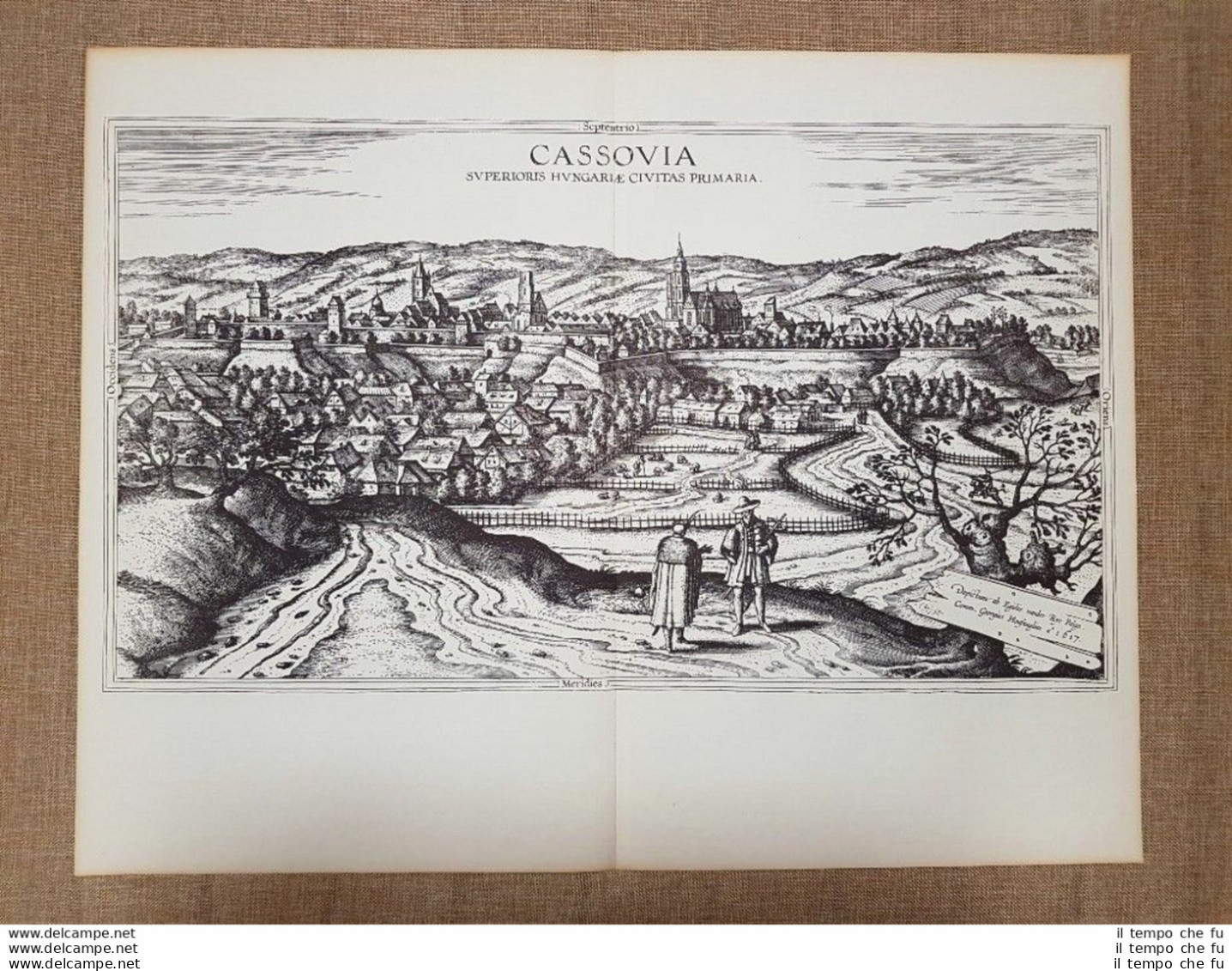 Veduta Della Città Di Kosice Ungheria Anno 1618 Braun E Hogenberg Ristampa - Cartes Géographiques