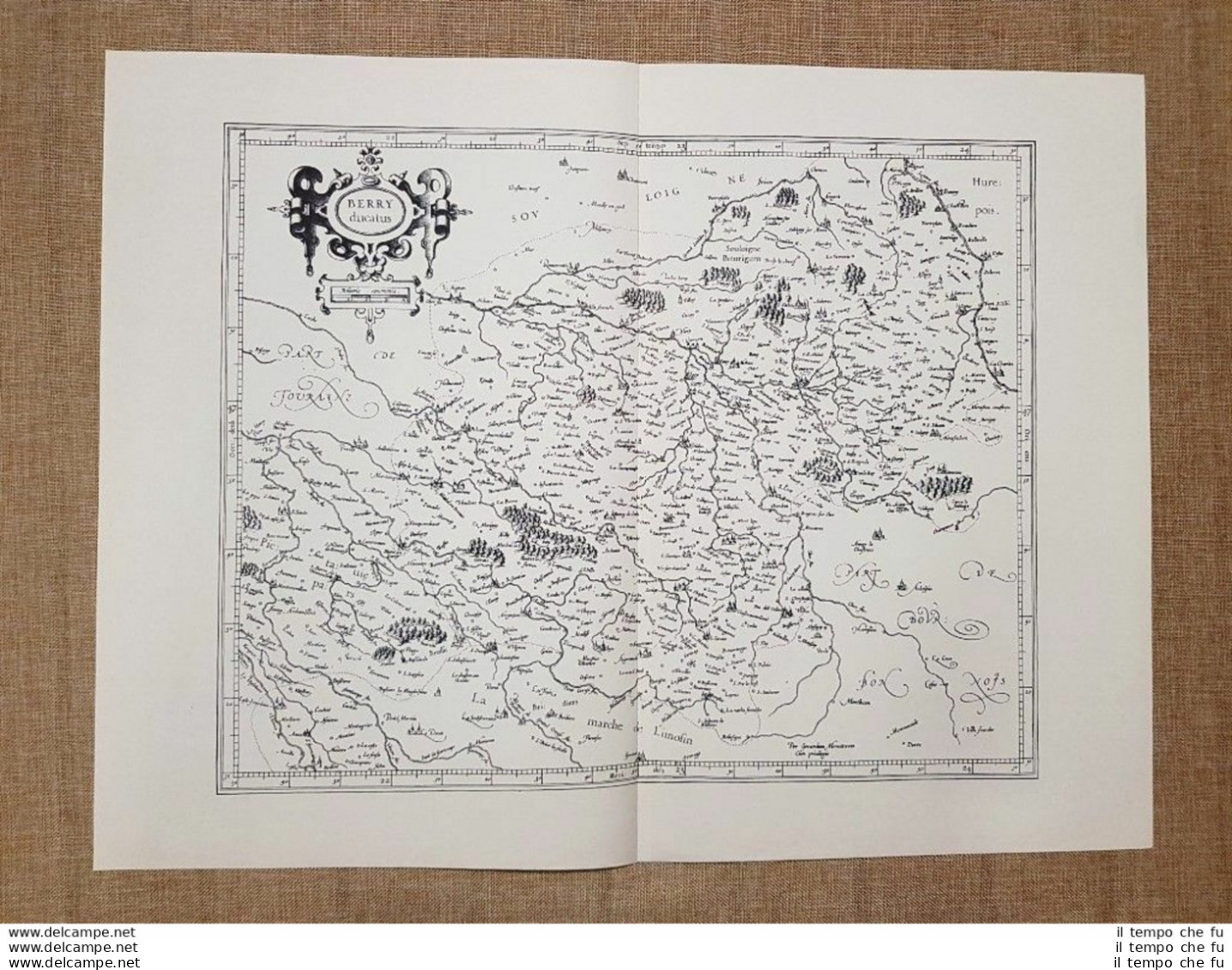 Carta Geografica O Mappa Berry Ducatus Anno 1650 Ristampa - Cartes Géographiques