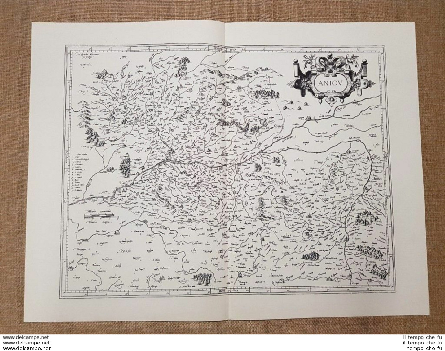 Carta Geografica O Mappa Aniou Andegavensis Ducatus Anno 1650 Ristampa - Cartes Géographiques