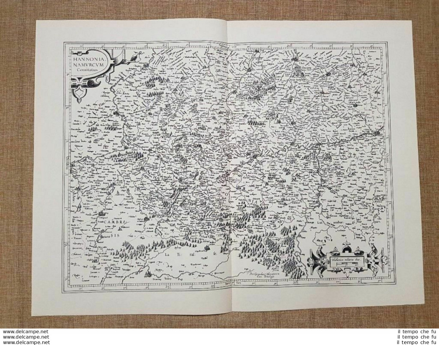 Carta Geografica O Mappa Hannonia Comitatus Anno 1650 Ristampa - Cartes Géographiques