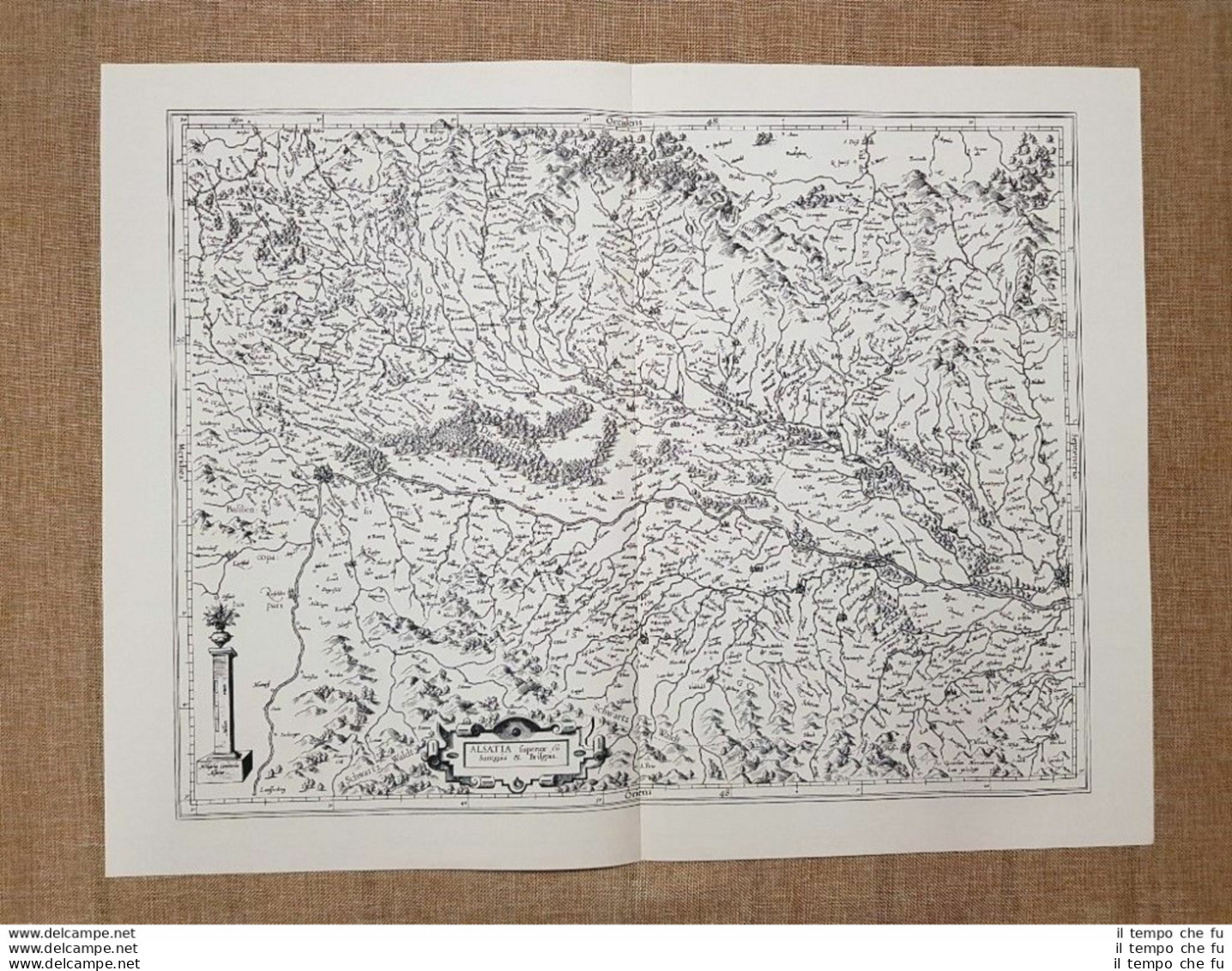 Carta Geografica O Mappa Alsatia Superior Landgtraviatus Anno 1650 Ristampa - Cartes Géographiques