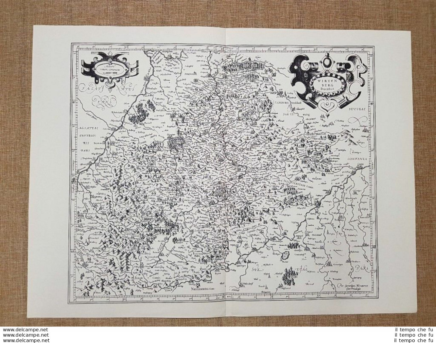 Carta Geografica O Mappa Wirtenberg Ducatus Anno 1650 Ristampa - Cartes Géographiques