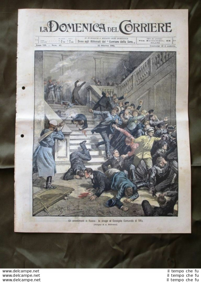 La Domenica Del Corriere 15 Ottobre 1905 Russia Ufficiale Francese Calabria - Altri & Non Classificati