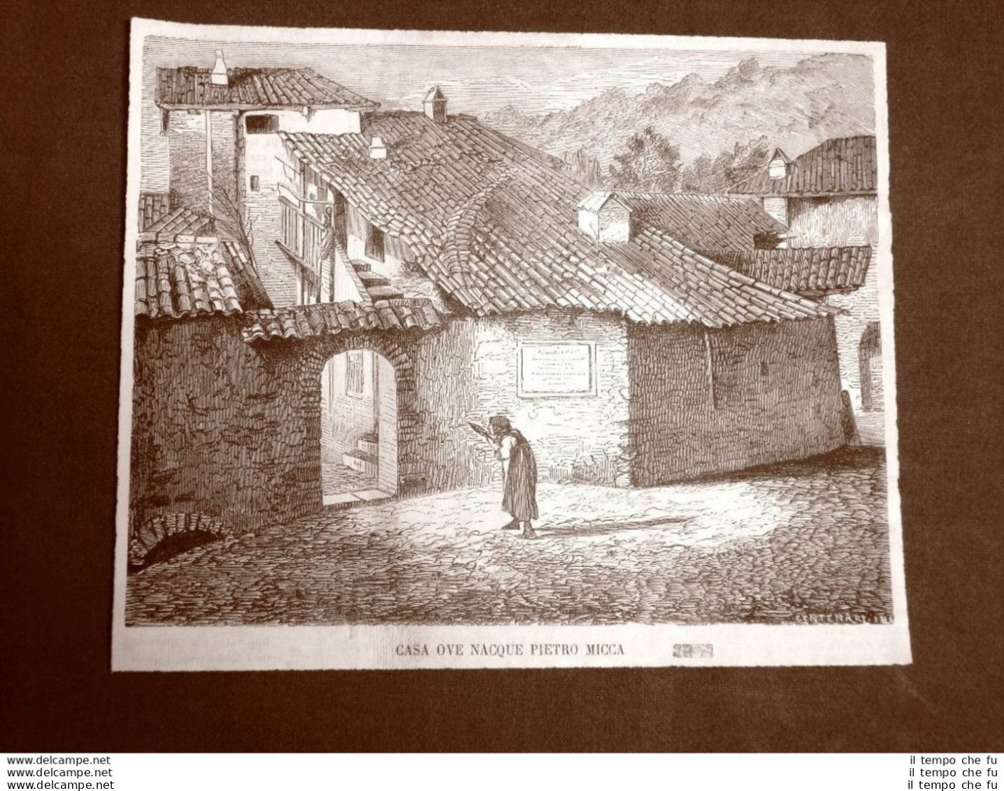 Rarissima Veduta Di Sagliano Micca Nel 1864 La Casa Dove Nacque Pietro Micca - Ante 1900