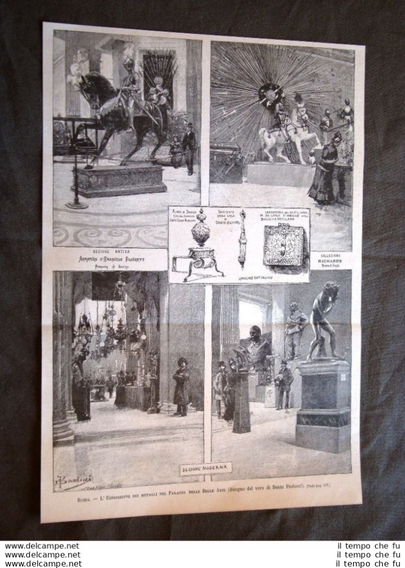 Roma 1886 Esposizione Metalli Palazzo Belle Arti Filiberto Richards Sez.moderna - Ante 1900