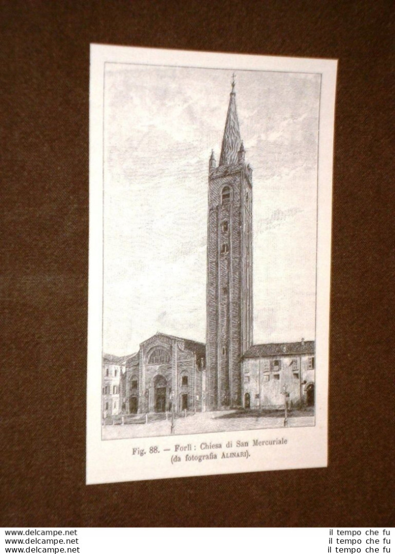 Rara Veduta Di Fine '800 Forlì - Chiesa Di San Mercuriale - Before 1900