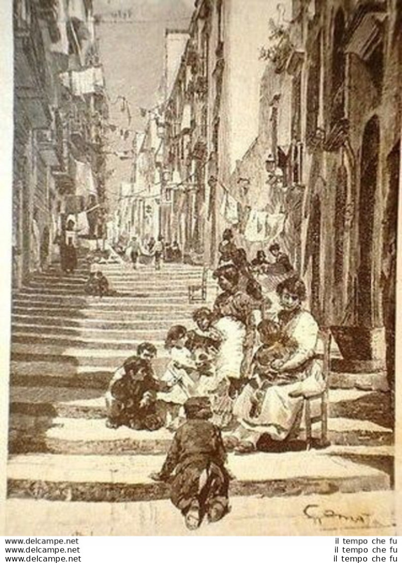 Vecchia Napoli Rione Di Santa Lucia E Una Luciana - Before 1900