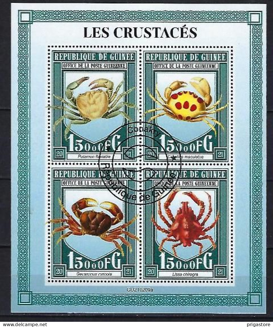 Animaux Crustacés Guinée 2021 (394) Yvert N° 11092 à 11095 Oblitérés Used - Crustaceans