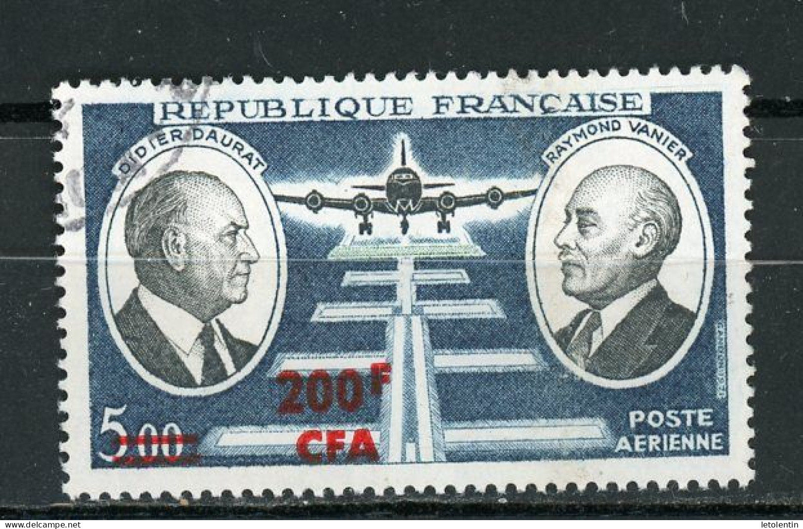 FRANCE SURCHARGÉ CFA -   POSTE AERIENNE - N° Yvert 62 Obli. - Used Stamps