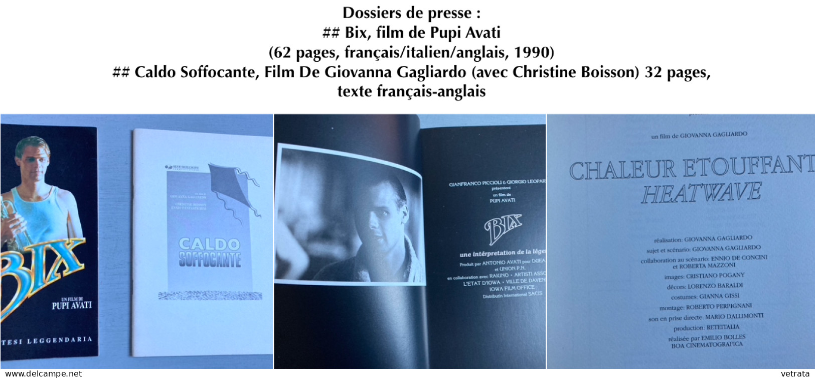 Cinéma Italien : 39 Documents = 2 Affiches / 10 Dossiers De Presse /8 Photos D’exploitation / 3 Dépliants/Affiches /3 Pl - Andere & Zonder Classificatie