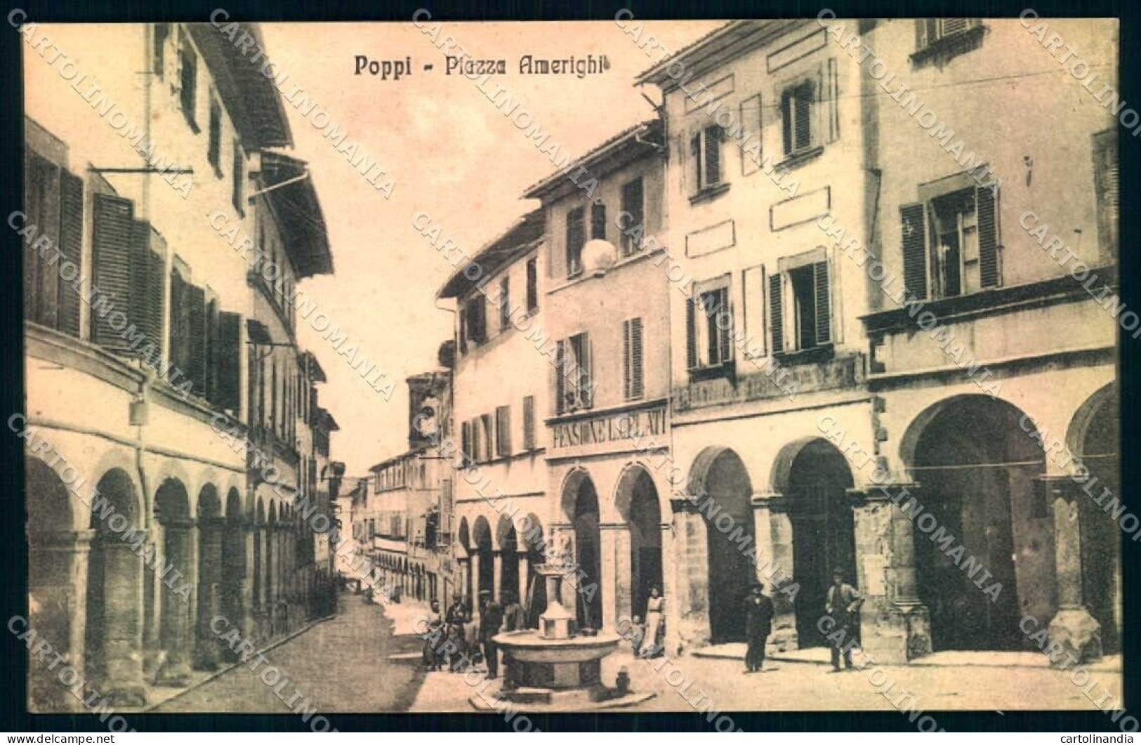 Arezzo Poppi Piazza Amerighi Cartolina JK0587 - Arezzo