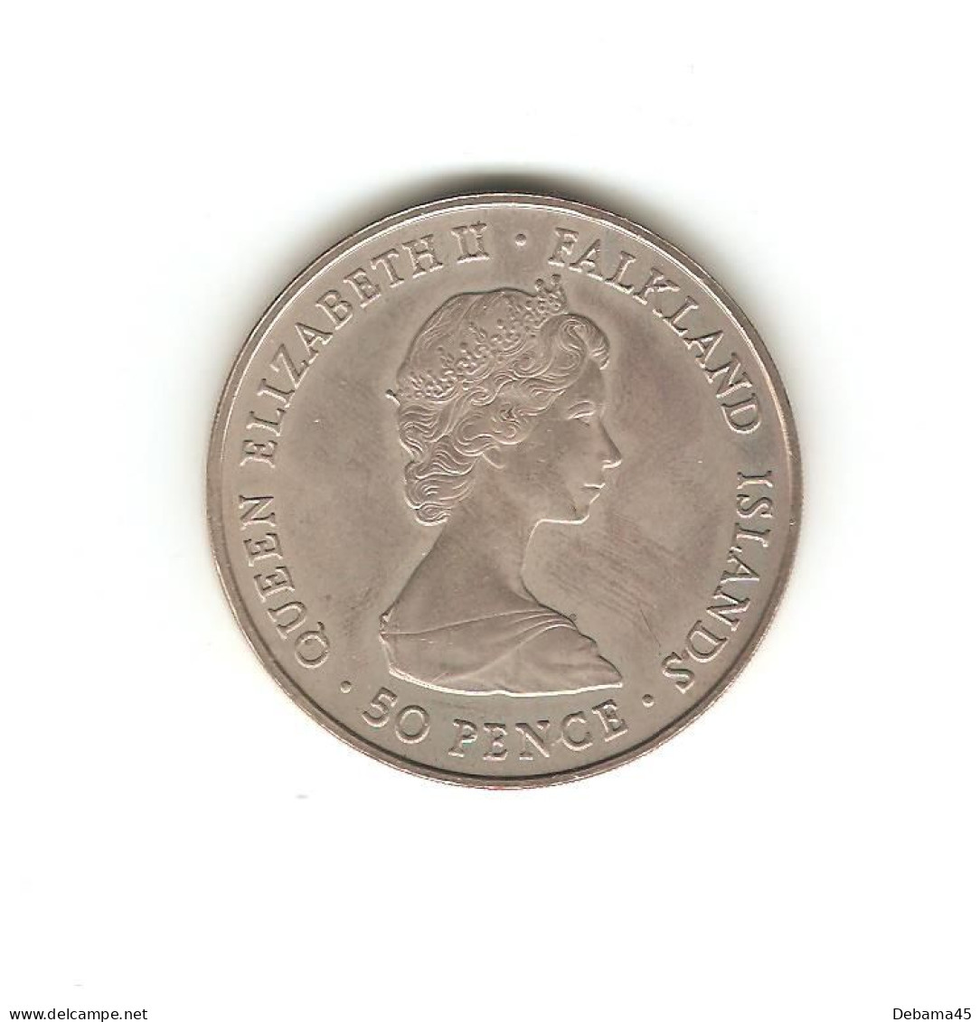 391/ FALKLAND (iles Malouines) : Elizabeth II : 50 Pence 1982 (copper-nickel - 28,63 Grammes) Libération - Falkland