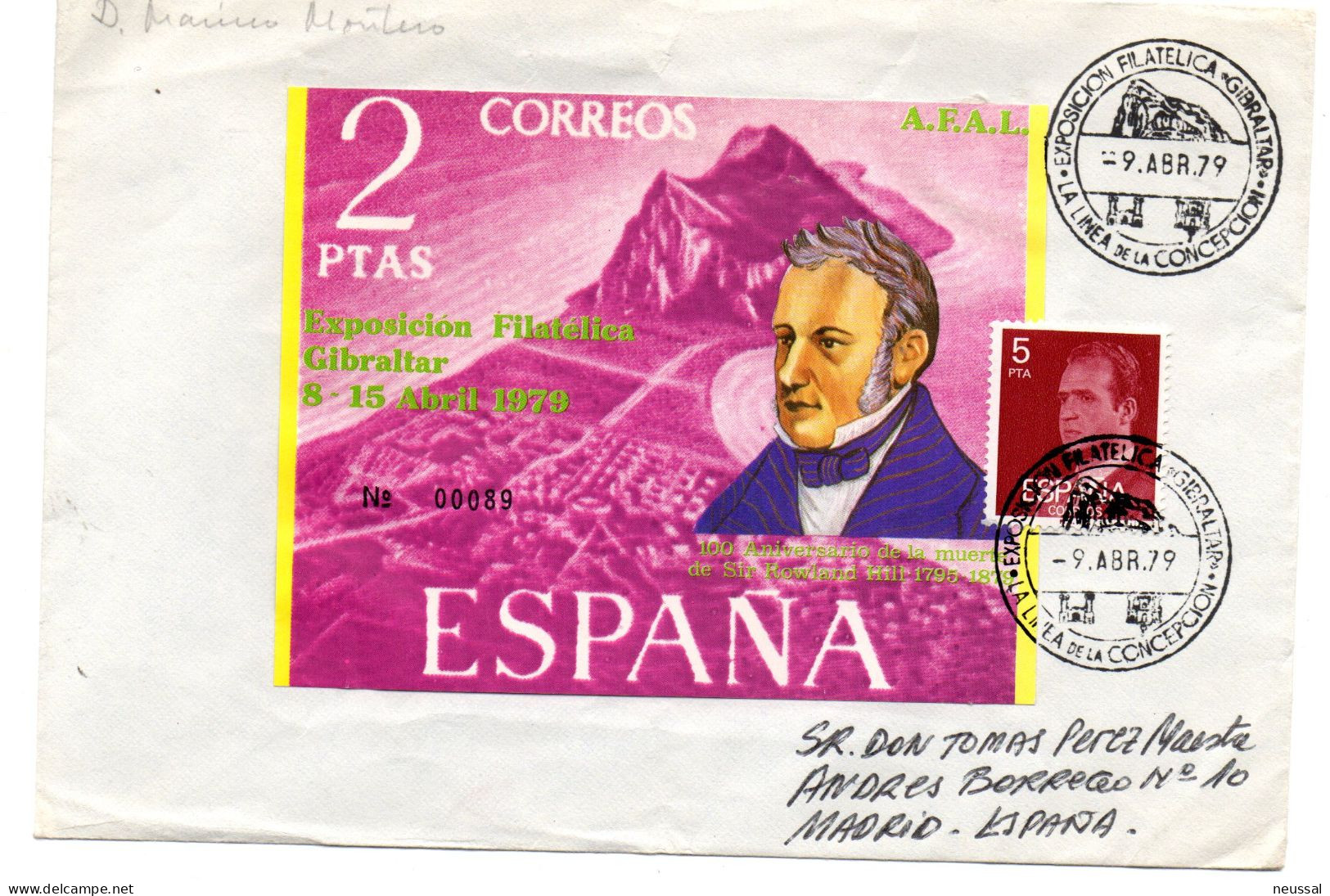 Carta  Con Matasellos Gibraltar De 1979 - Storia Postale