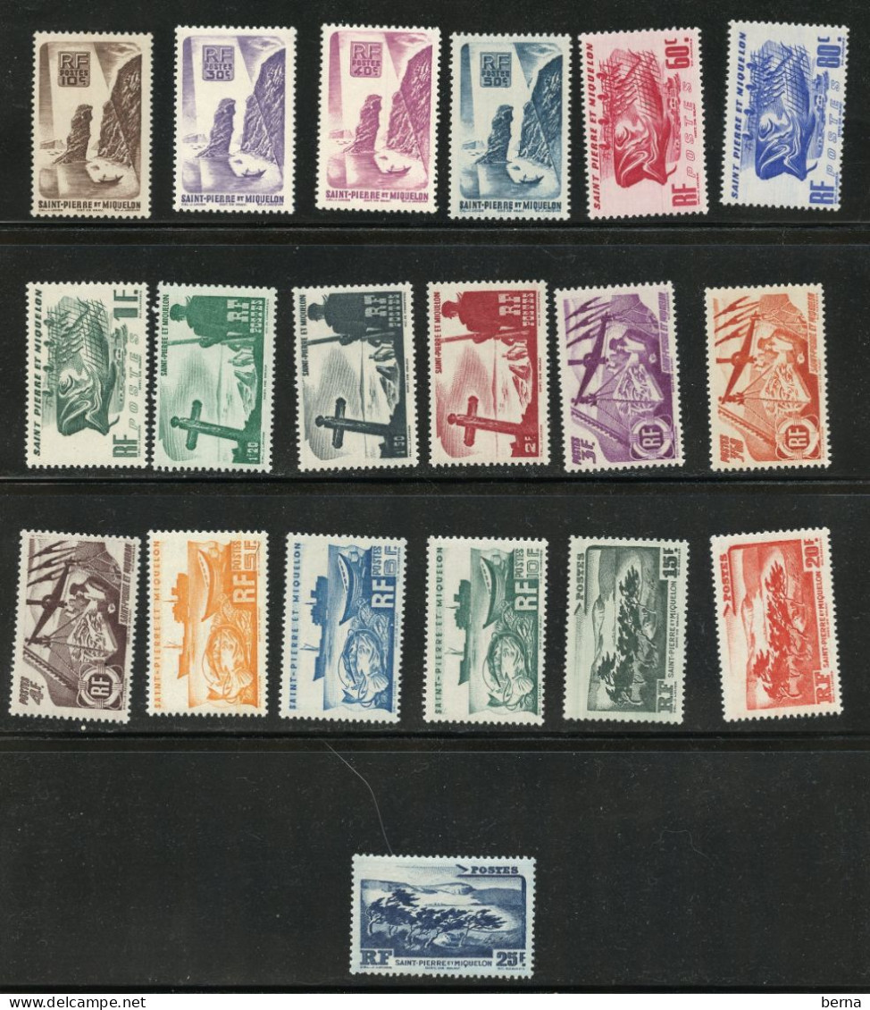 SAINT PIERRE ET MIQUELON  325/343 LUXE NEUF SANS CHARNIERE - Unused Stamps