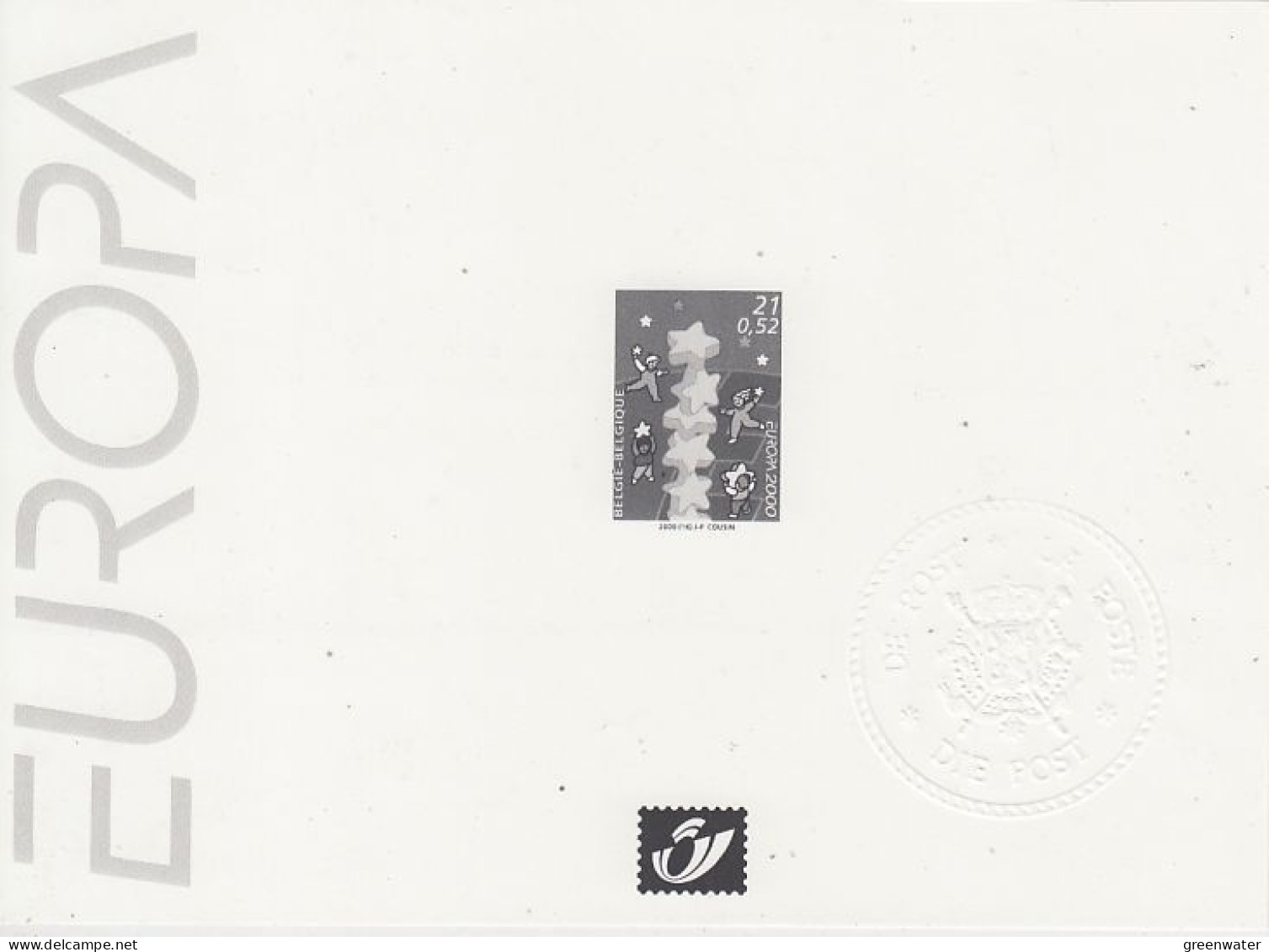Europa Cept 2000 Belgium Black & White M/s  Unused (ZW158) - 2000