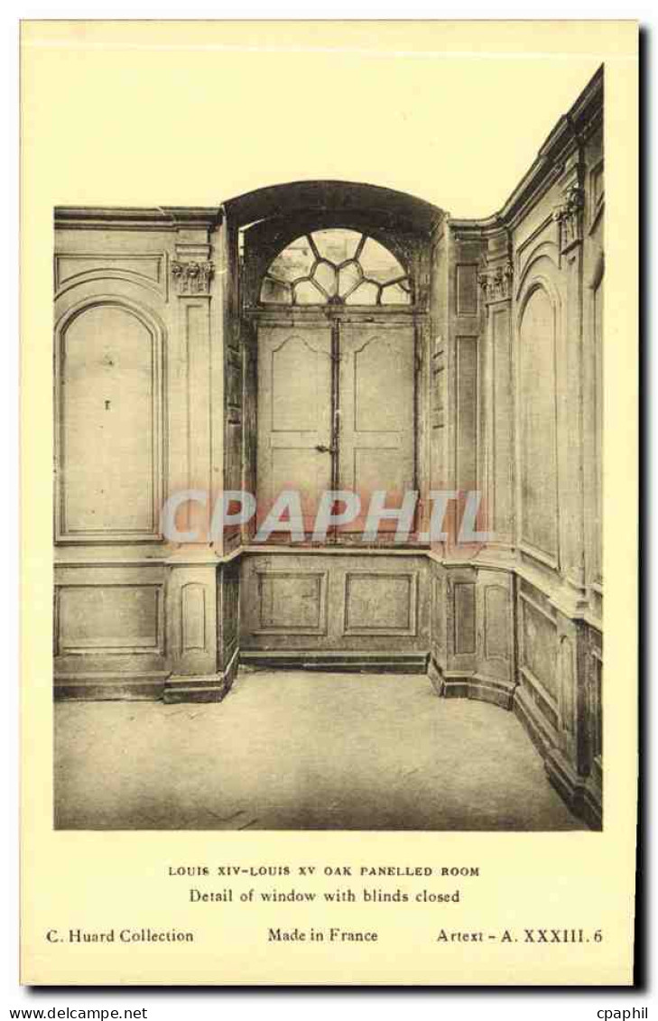 CPA Louis XIV Louis XV Oak Panelled Room Datials Of Window With Bilinds Closed - Kunstvoorwerpen