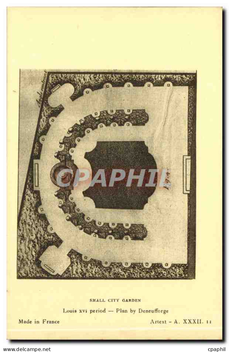CPA Small City Garden Louis XVI Period Plan By Deneufforge - Articles Of Virtu