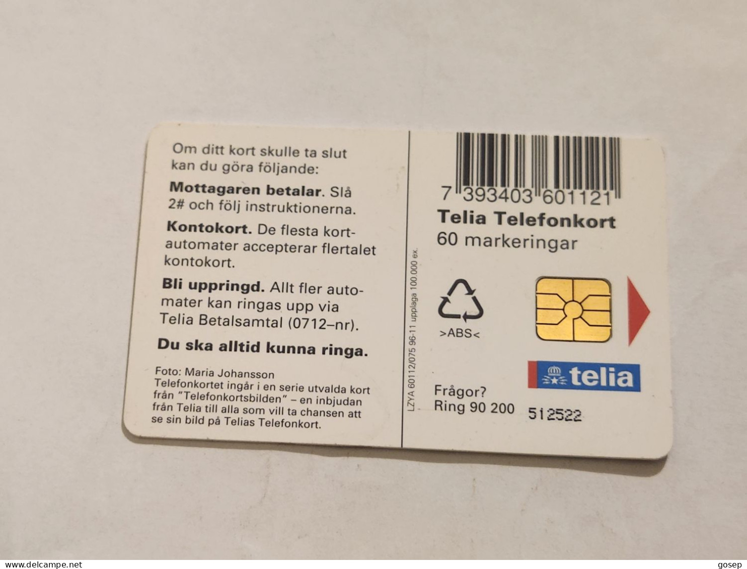 SWEDEN-(SE-TEL-060-0075)-Young Girl-cow-(23)(Telefonkort 60)(tirage-100.000)(512522)-used Card+1card Prepiad Free - Suecia