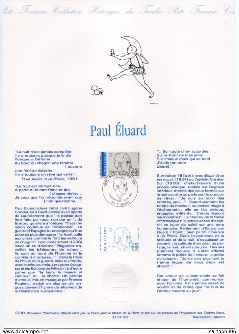 - Document Premier Jour PAUL ÉLUARD - SAINT-DENIS 23.2.1991 - - Schrijvers