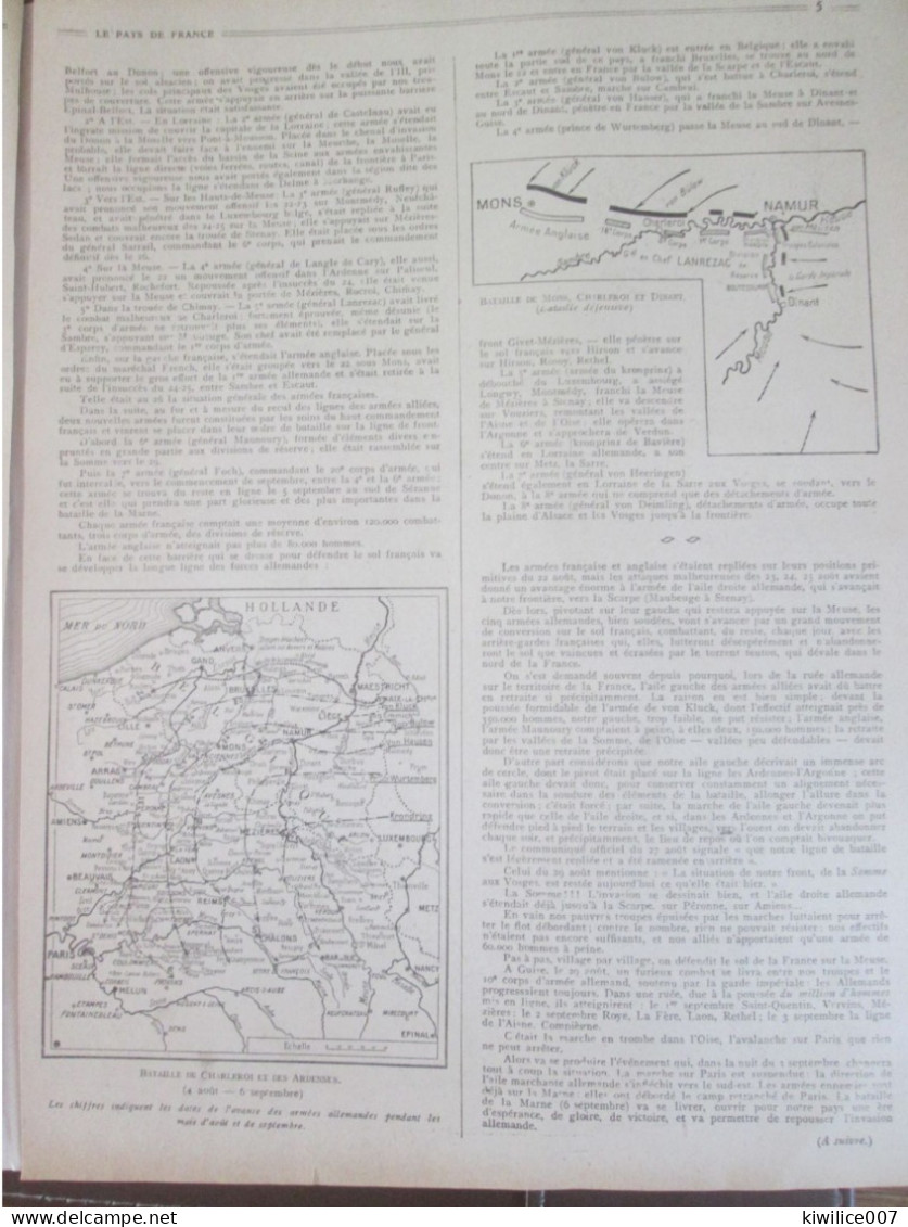 Guerre 14-18  La Bataille De CHARLEROI   Belgique   Invasion Allemande - Ohne Zuordnung