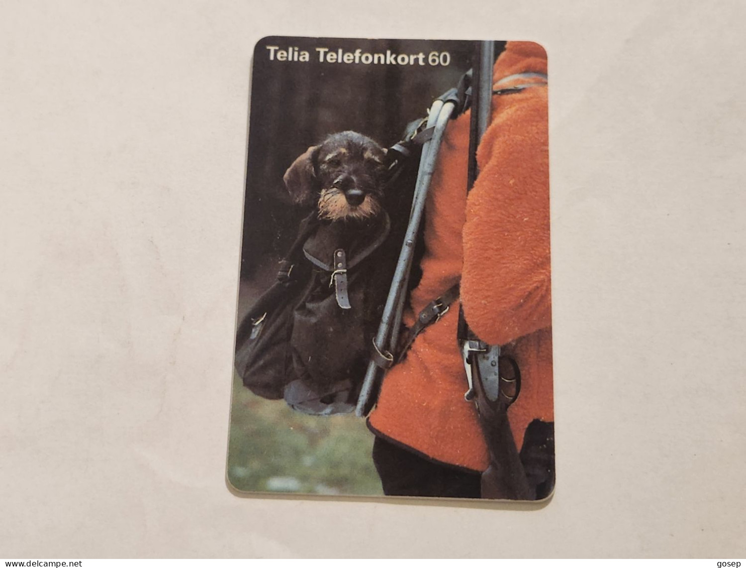 SWEDEN-(SE-TEL-060-0082)-Dog In A Backpack-(24)(Telefonkort 60)(tirage-100.000)(006991555)-used Card+1card Prepiad Free - Svezia