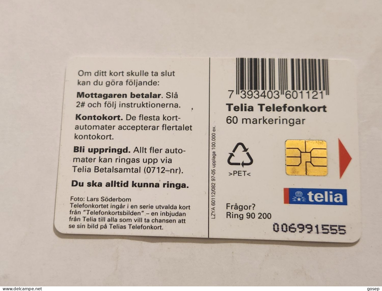 SWEDEN-(SE-TEL-060-0082)-Dog In A Backpack-(24)(Telefonkort 60)(tirage-100.000)(006991555)-used Card+1card Prepiad Free - Schweden