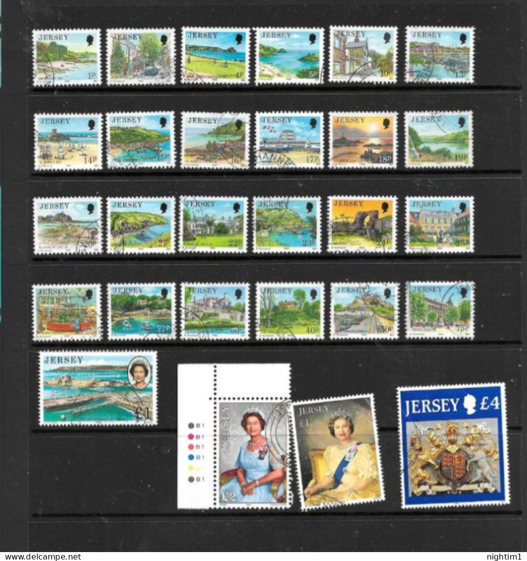 JERSEY COLLECTION. JERSEY DEFINITIVES. VIEWS. VALUES TO £4. USED. - Jersey