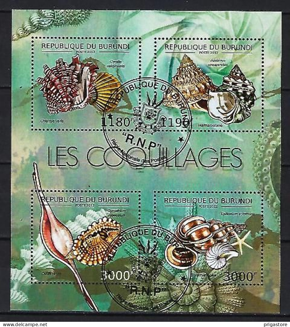 Burundi 2012 Animaux Coquillages (399) Yvert N° 1738 à 1741 Oblitérés Used - Used Stamps