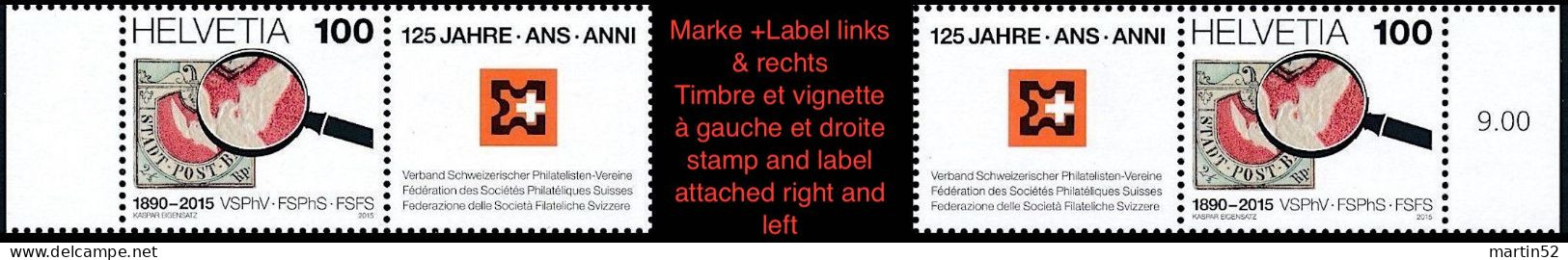 Schweiz Suisse 2015: Basler Taube Colombe De Bâle Basle Dove (VSPhV) Zu 1560 Mi 2407 Yv 2334 & TAB ** MNH (Zu CHF 6.00) - Unused Stamps