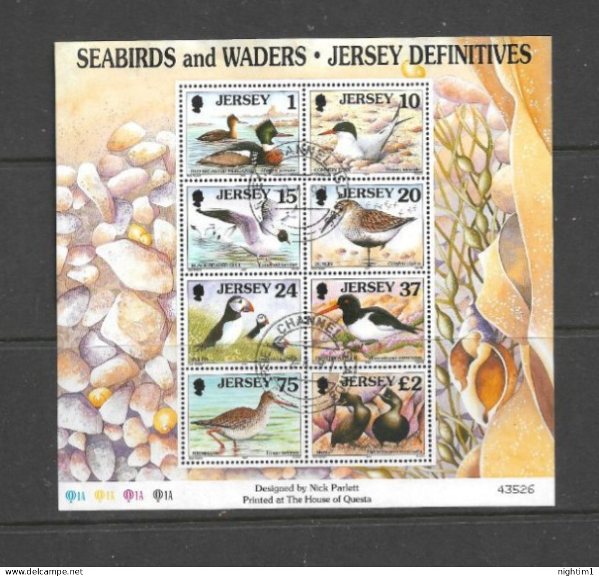 JERSEY COLLECTION. JERSEY DEFINITIVES. SEABIRDS AND WADERS. VALUES TO £3. USED. - Jersey