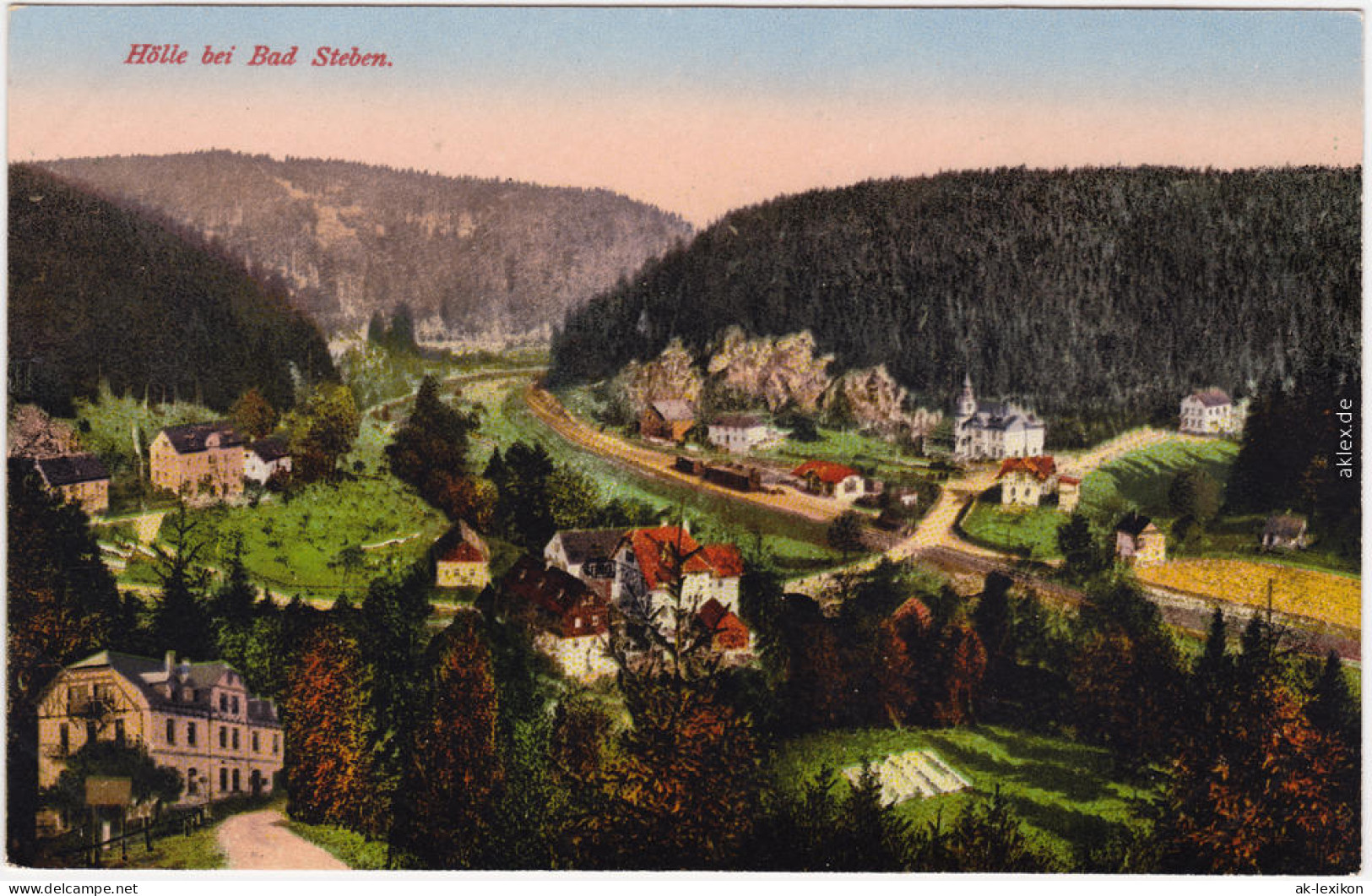 Ansichtskarte Bad Steben Hölle - Blick Auf Die Stadt - Straßenblicke 1923 - Bad Steben