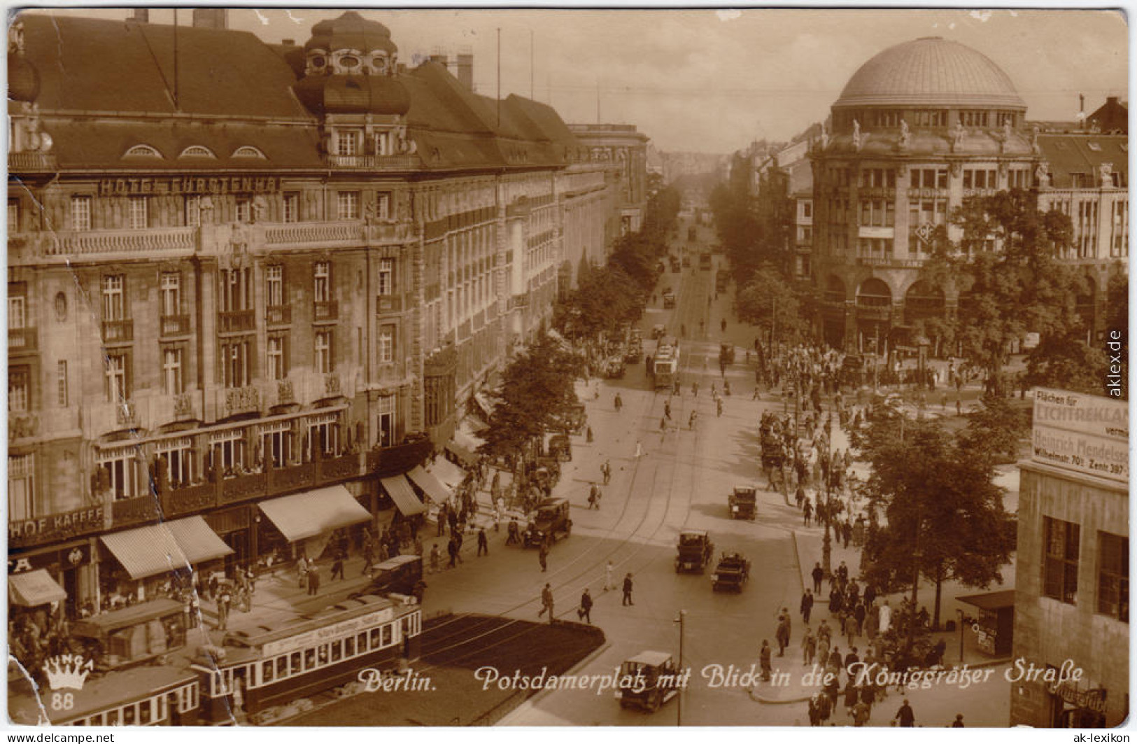 Tiergarten Berlin Potsdamerplatz Und Königgrätzer Straße Belebt 1926 - Dierentuin