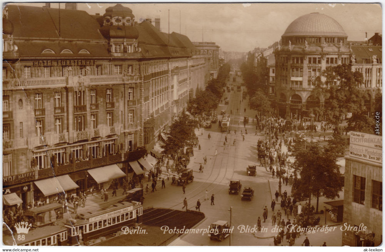 Tiergarten Berlin Potsdamerplatz Und Königgrätzer Straße Belebt 1926 - Tiergarten