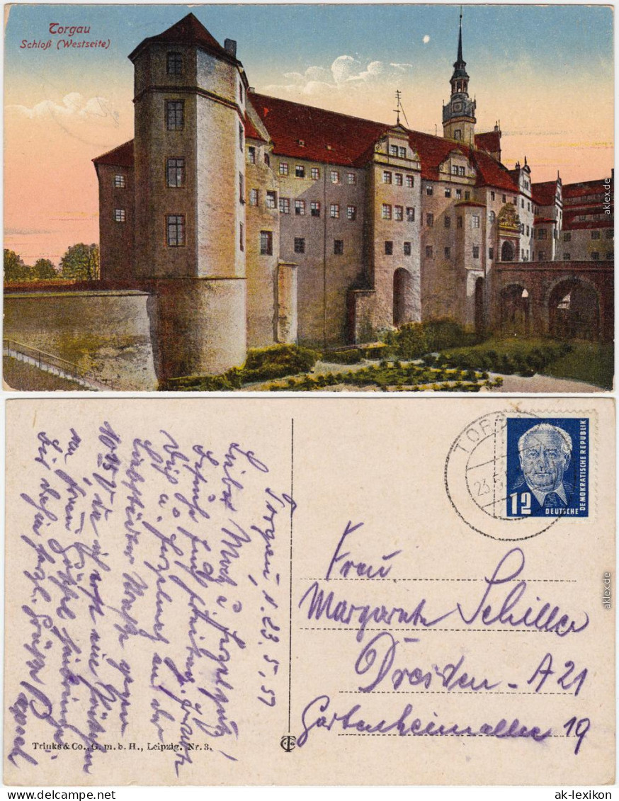 Torgau Partie Am Schloß (Westseite) Ansichtskarte  1918 - Torgau