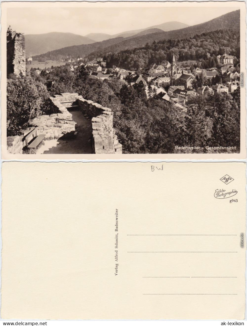 Badenweiler Gesamtansicht Foto Ansichtkarte 1938 - Badenweiler