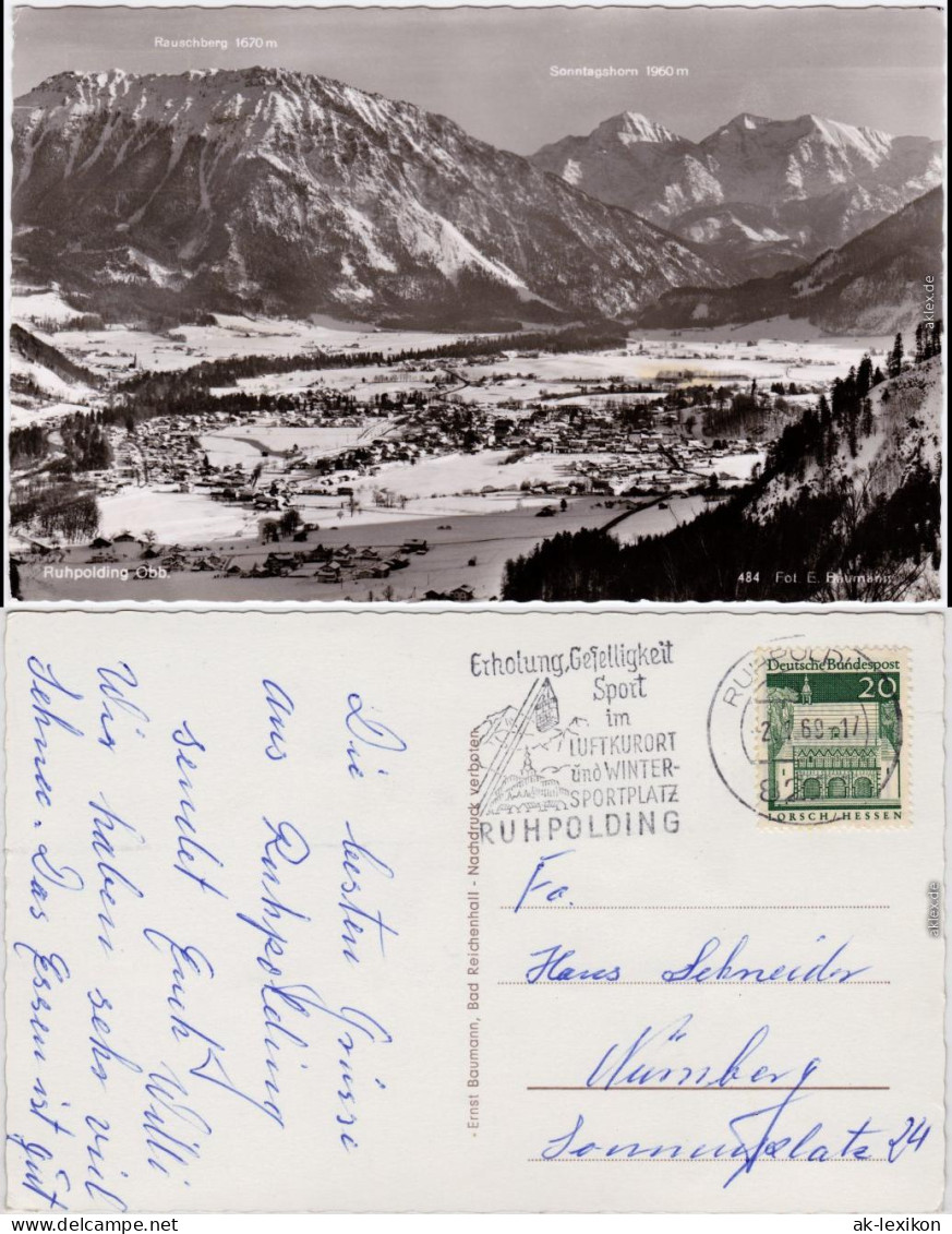 Foto Ansichtskarte Ruhpolding Panorama-Ansichten 1969 - Ruhpolding