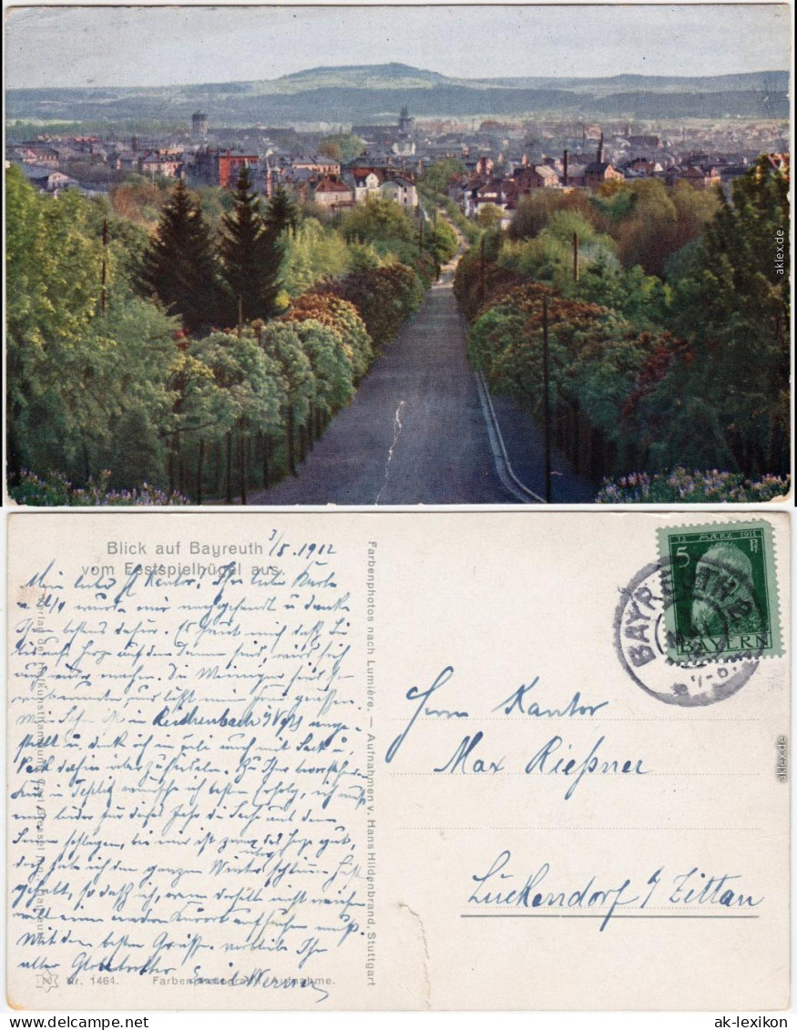Bayreuth Straße - Blick Auf Die Stadt 1912  - Bayreuth