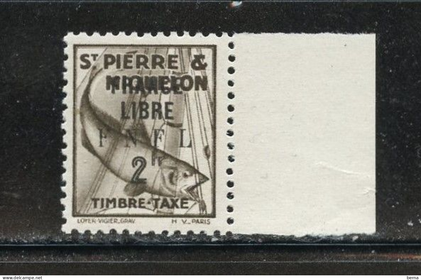 SAINT PIERRE ET MIQUELON TAXE 65 FRANCE LIBRE LUXE NEUF SANS CHARNIERE - Portomarken