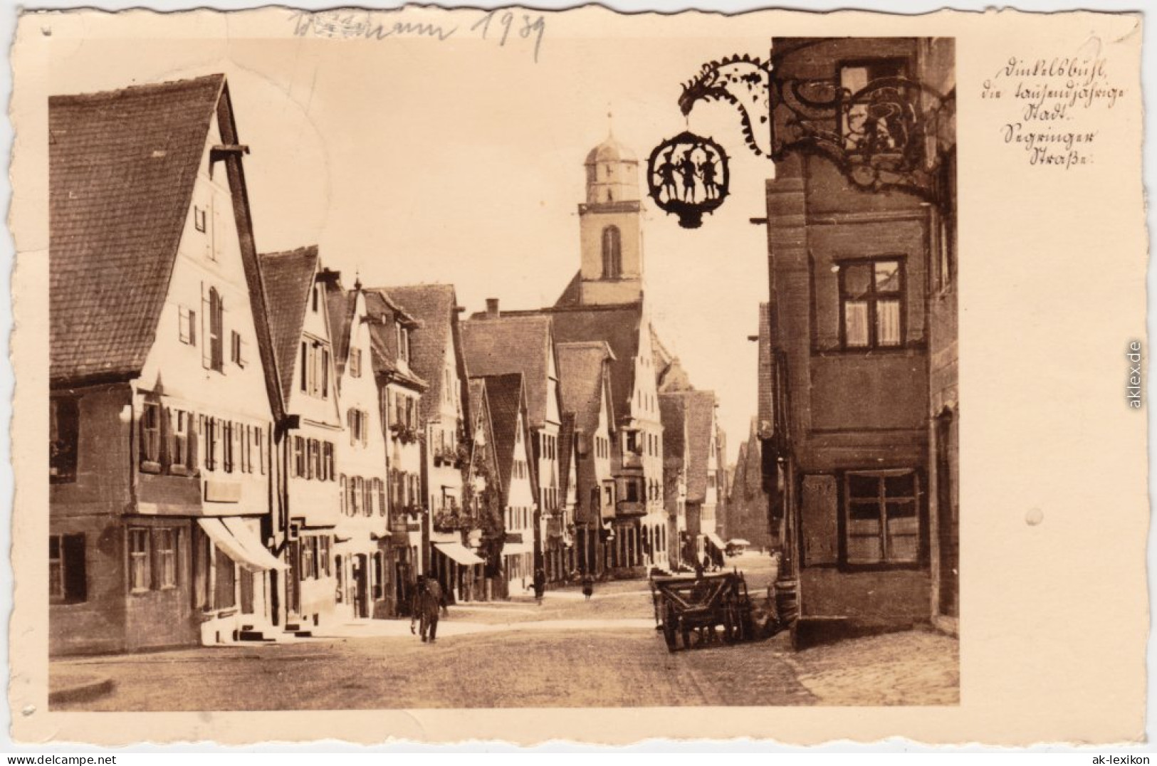 Dinkelsbühl Segringer / Segeringer Straße Ansichtskarte 1938 - Dinkelsbühl