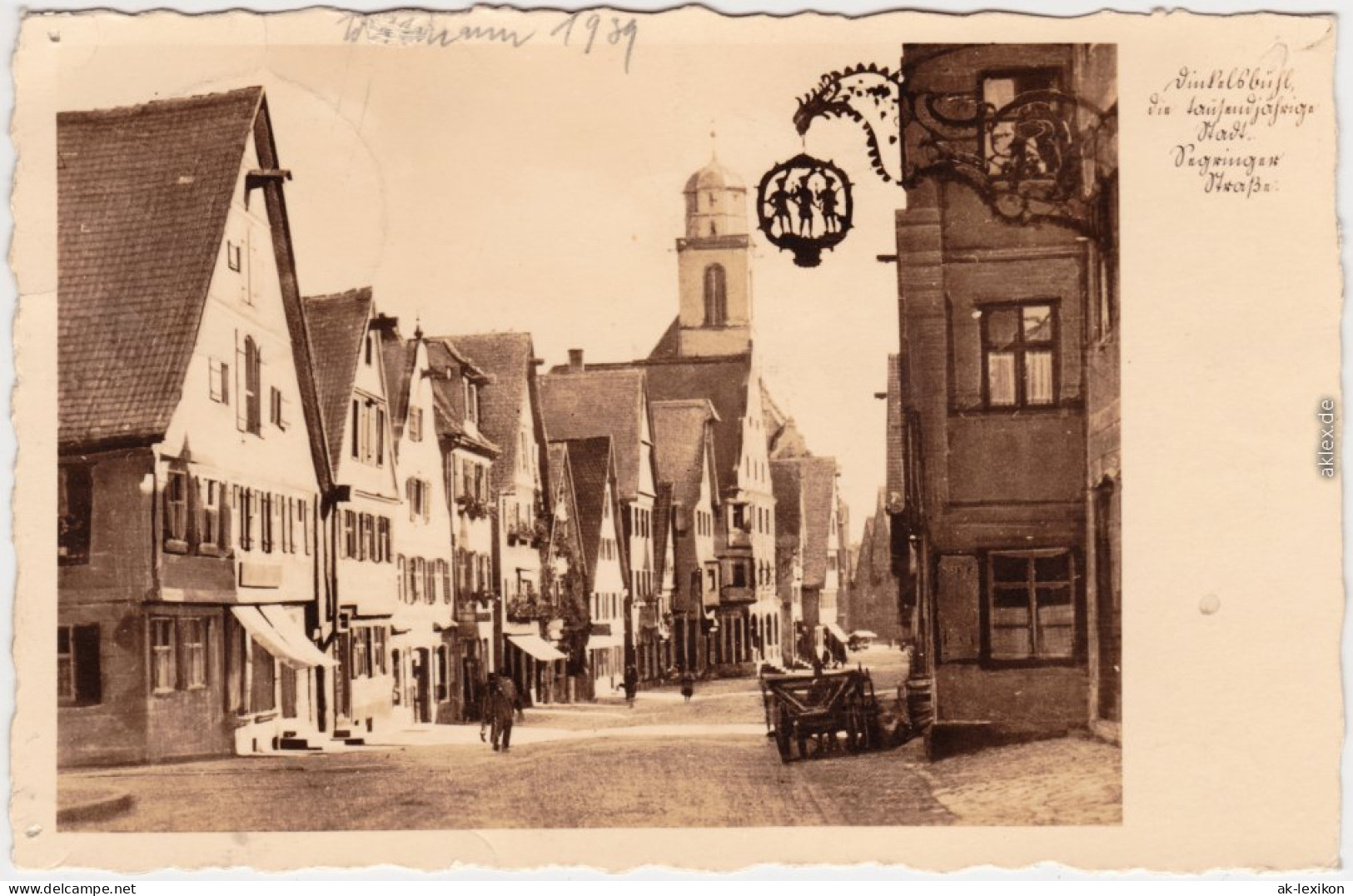 Dinkelsbühl Segringer / Segeringer Straße Ansichtskarte 1938 - Dinkelsbuehl