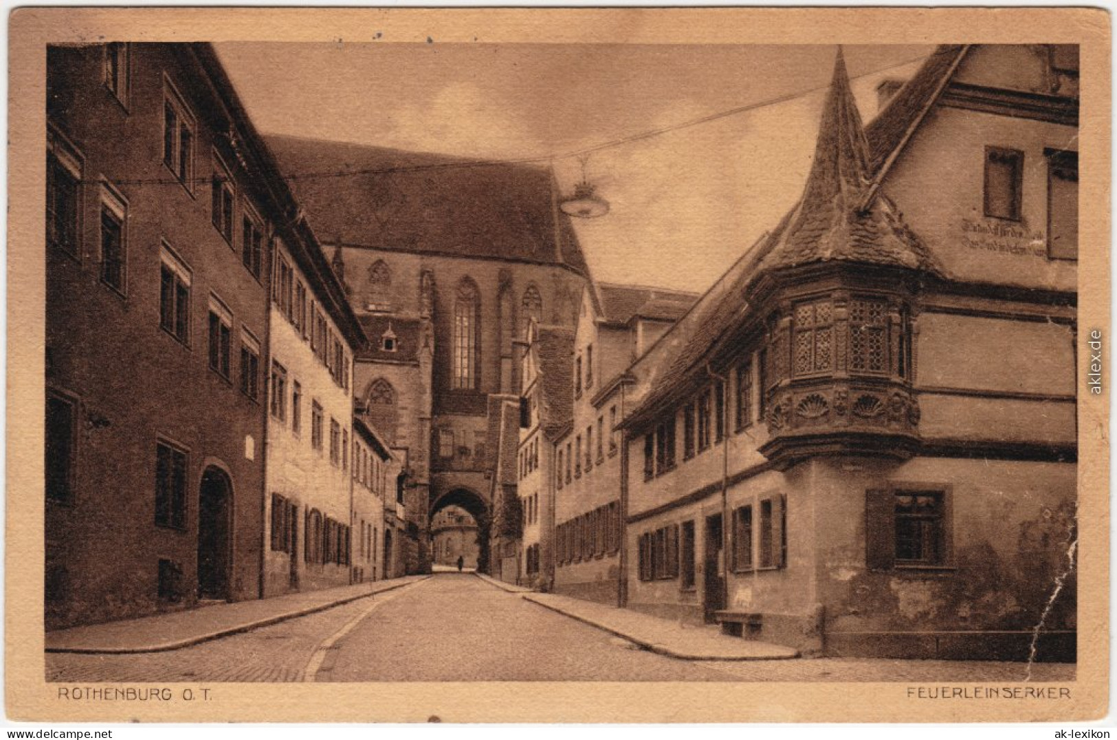 Rothenburg Ob Der Tauber Gasse Auf Den Heilig-Geist-Kirche Feuerleinserker 1923 - Rothenburg O. D. Tauber