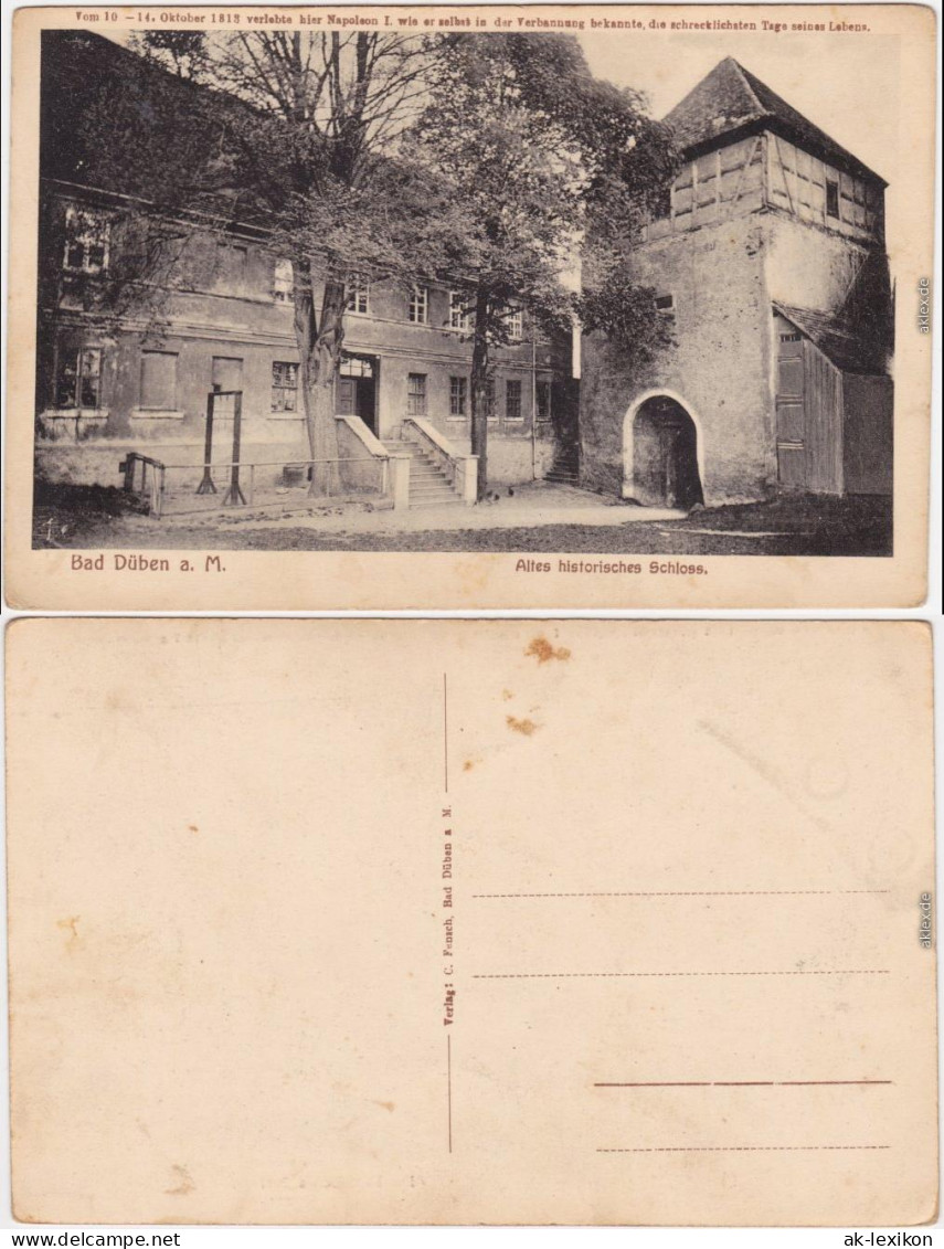 Ansichtskarte Bad Düben Altes Historisches Schloß B Torgau Oschatz 
1912 - Bad Düben
