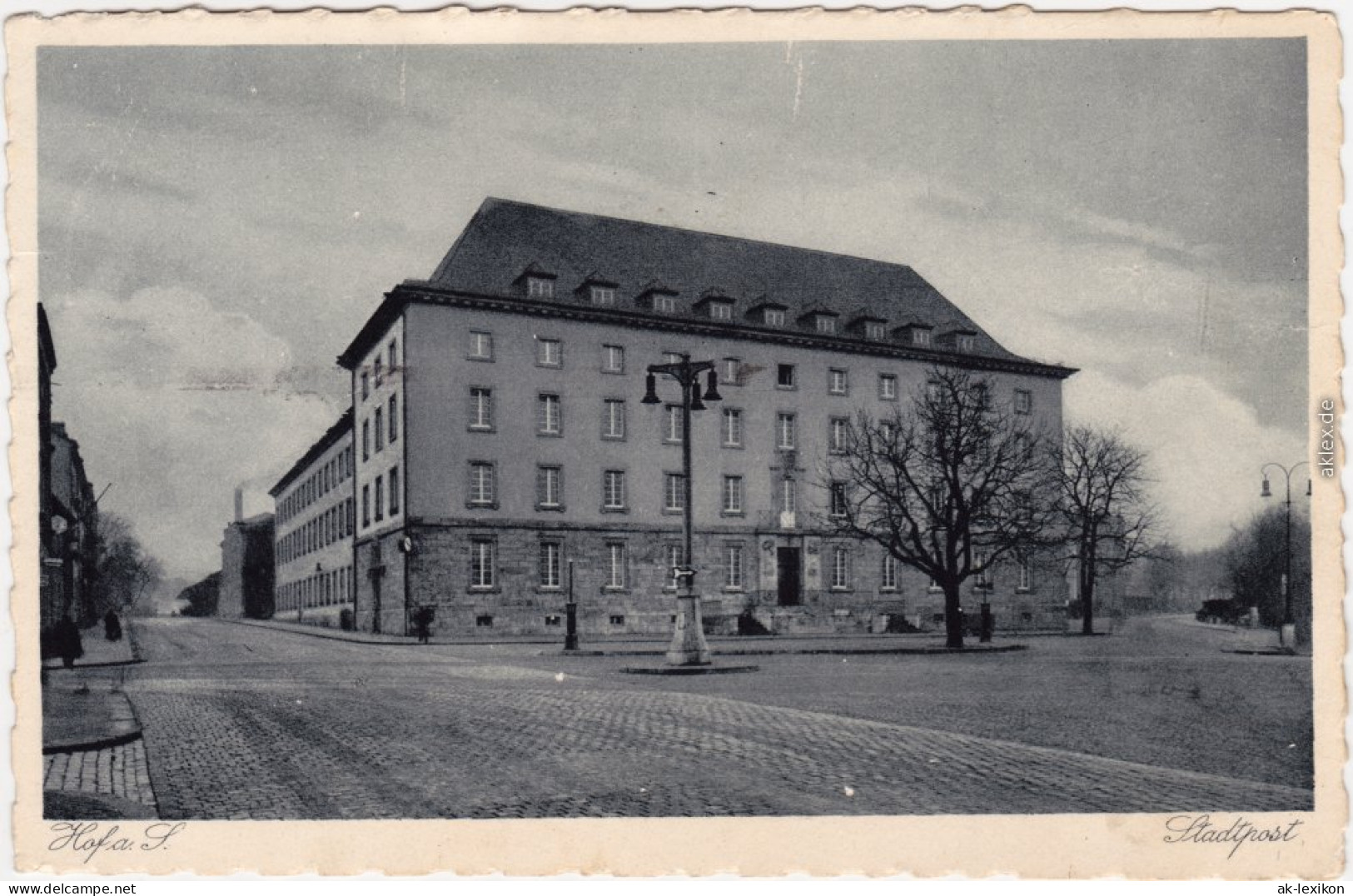 Ansichtskarte Hof (Saale) Straßenpartie An Der Stadtpost 1932 - Hof