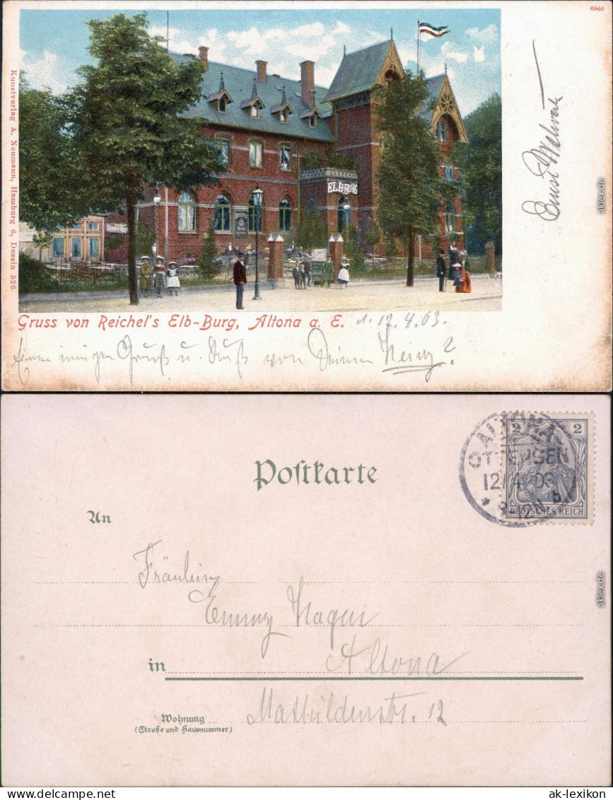 Ansichtskarte Altona Hamburg Reichels Elb-Burg 1908 - Altona