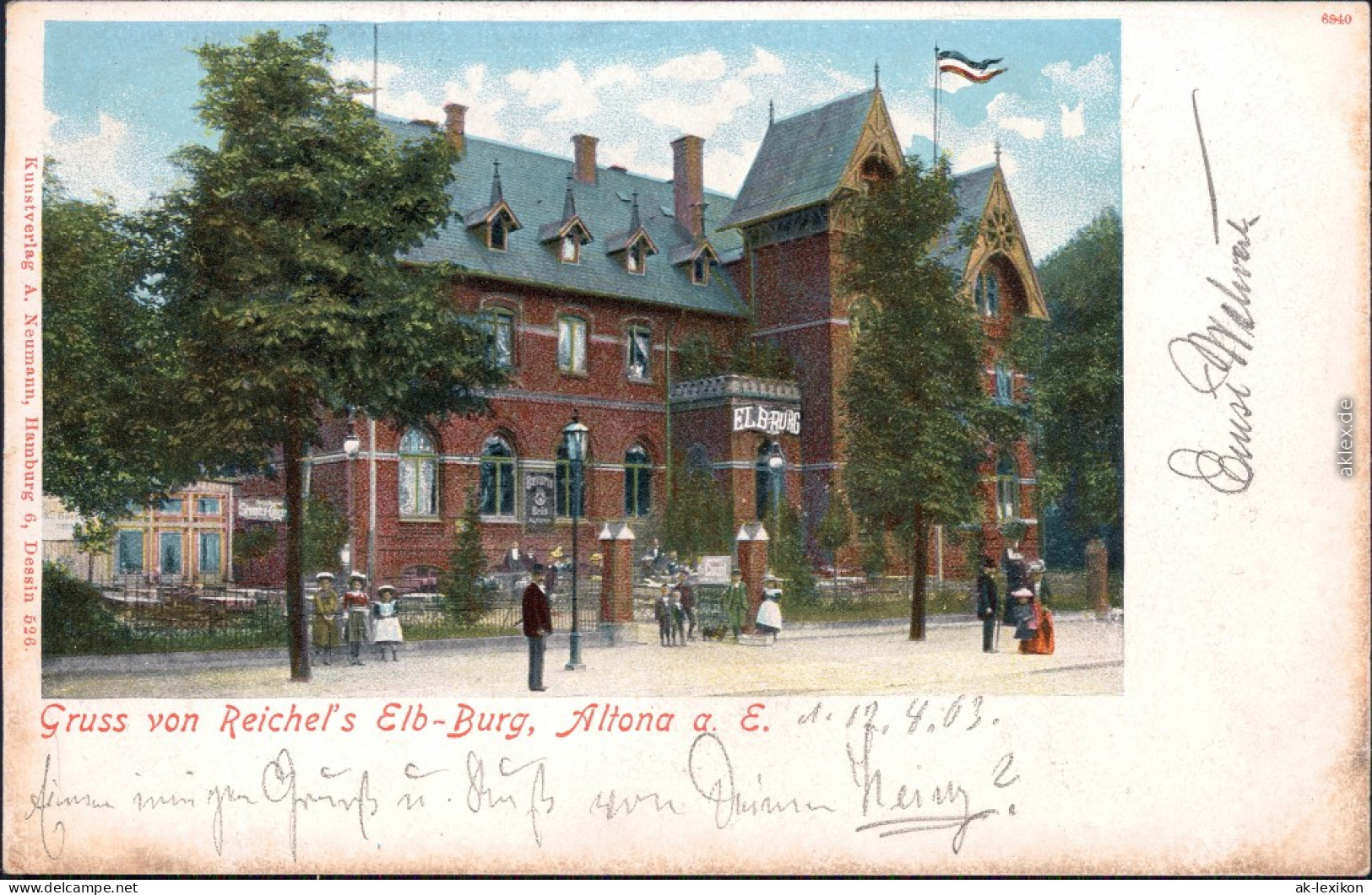 Ansichtskarte Altona Hamburg Reichels Elb-Burg 1908 - Altona