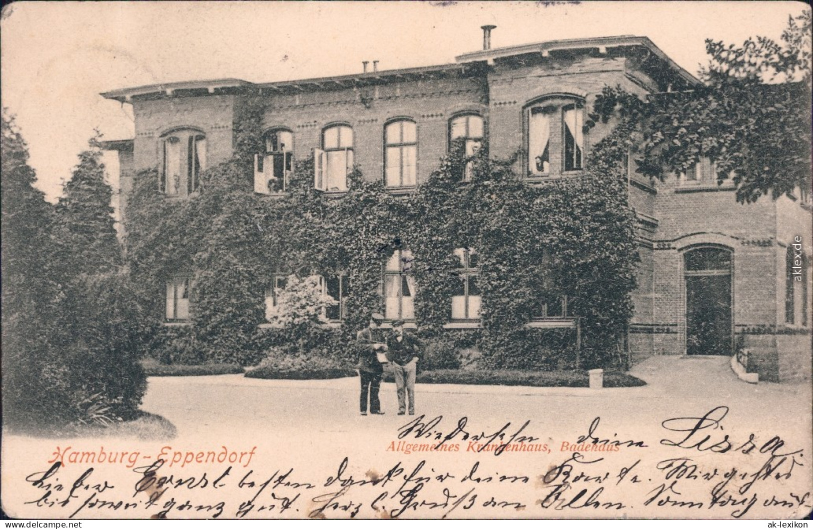 Eppendorf Hamburg Allgemeines Krankenhaus - Badehaus Ansichtskarte 1905 - Eppendorf