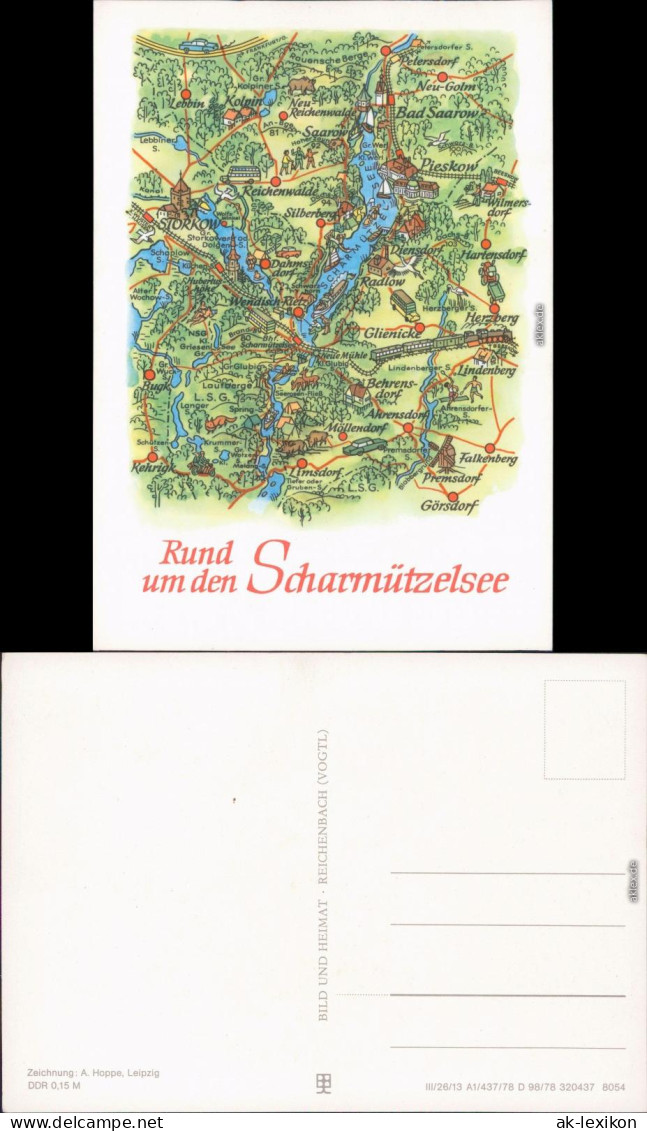 Scharmützelsee Landkarte: Rund Um Den Scharmützelsee 1978 - Storkow